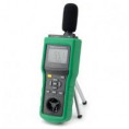 Tester Medioambiental Multifunción 6 en 1 Termómetro, Higrómetro, Sonómetro, Velocidad del Viento, Luxómetro y Anemómetro Mastech MS 6300